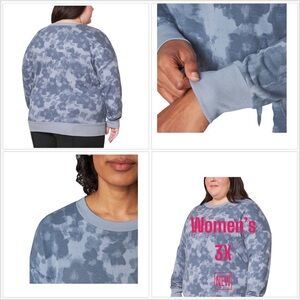 Ladies Mondett 3X Crewneck Pullover Shirt Active Top Lightweight Long Sleeve NWT